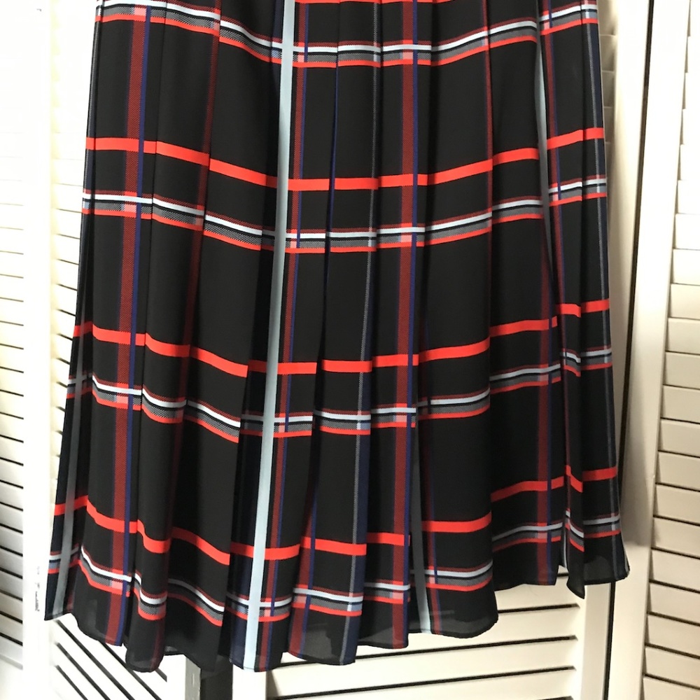 Retro Plaid Pleat Midi/A-line Skirt